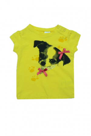 Tricouri fete - Tricou cu maneca scurta pentru fete Wendee DY102192, Galben