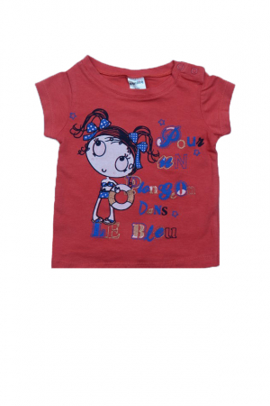 Tricouri fete - Tricou cu maneca scurta pentru fete Wendee DY102194R, Rosu