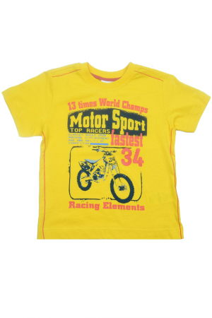 Tricouri baieti - Tricou cu maneca scurta pentru baieti Wendee DY DY 101287-1G-98, Galben