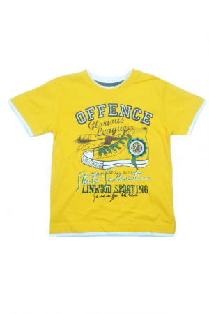 Îmbrăcăminte băieți - Tricou cu maneca scurta pentru baieti Wendee DY101286-1-116, Galben