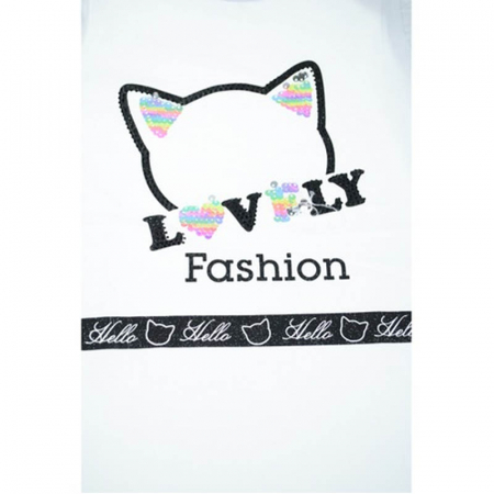 Tricou cu maneca scurta pentru fete Happy House WB-2770, Alb [2]