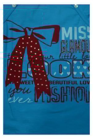 Tricou cu maneca scurta pentru fete Wendee DY102122-2A-128, Albastru [2]