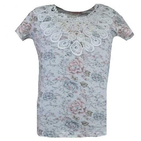 Tricouri fete - Tricou pentru fete Happy House CVC-1151-2, Alb
