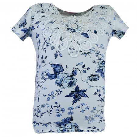 Tricouri fete - Tricou pentru fete Happy House CVC-1151-3, Albastru
