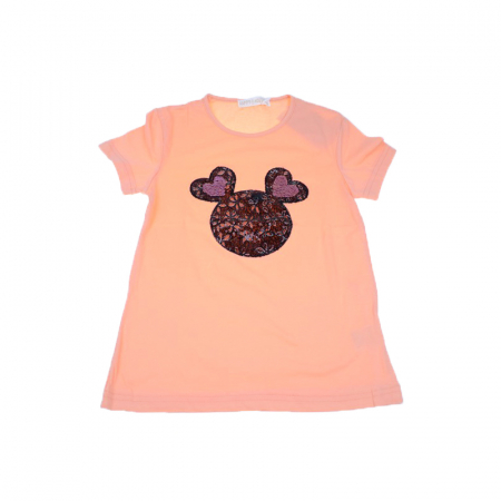 Tricouri fete - Tricou pentru fete Happy House Minnie Mouse WB-2782C-128-cm, Coral