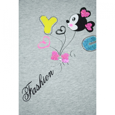 Tricou pentru fete Happy House WB-2763G, Gri [2]