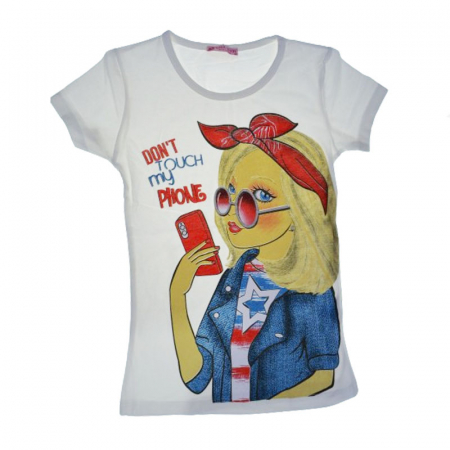 Tricouri fete - Tricou pentru fete Mini Junior KK4063, Alb
