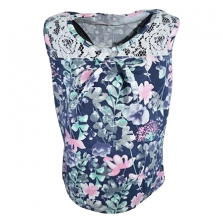 Tricouri fete - Tricou fara maneci pentru fete Happy House CVC-1553-6, Bleumarin