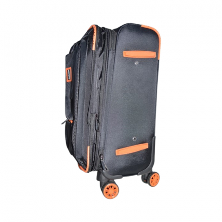 Troler cu 4 roti cu rotatie 360° detasabile, 70 x 46 x 30 cm, Textil, Flexibil si rezistent, Mini Junior 250225, Negru [1]
