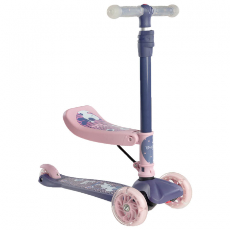 Trotineta cu 3 roti, leduri si sezut pentru copii Toyz Tixi TTT-RZ, Multicolor [0]
