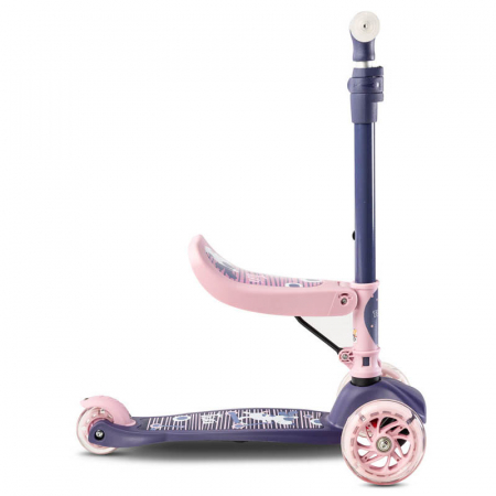 Trotineta cu 3 roti, leduri si sezut pentru copii Toyz Tixi TTT-RZ, Multicolor [6]