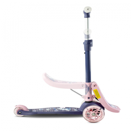 Trotineta cu 3 roti, leduri si sezut pentru copii Toyz Tixi TTT-RZ, Multicolor [3]