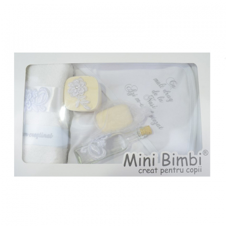Trusou botez - Trusou pentru botez 7 piese Mini Bimbi TR125, Alb