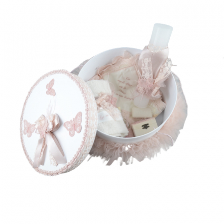 Botezul bebelusului - Trusou pentru botez 8 piese Mini Bimbi TMB-B, Roz
