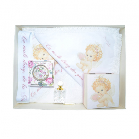 Trusou botez - Trusou pentru botez 8 piese Mini Bimbi TMB-B-16, Alb