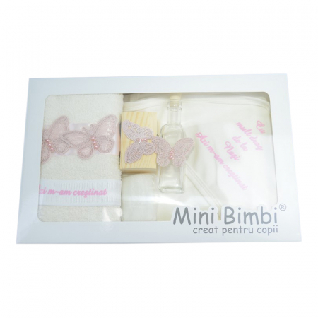 Trusou botez - Trusou pentru botez 7 piese Mini Bimbi TBMB-12, Crem