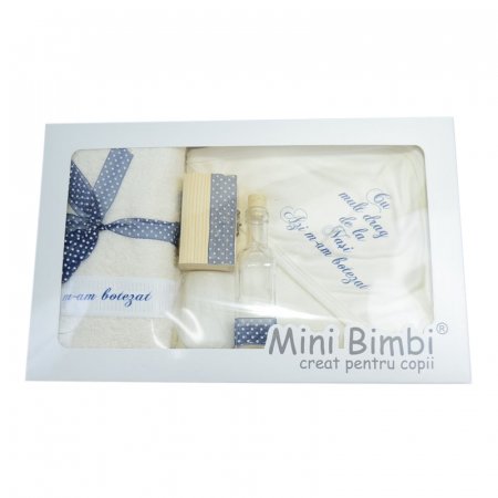 Trusou botez - Trusou pentru botez 7 piese Mini Bimbi TBMB-13, Crem