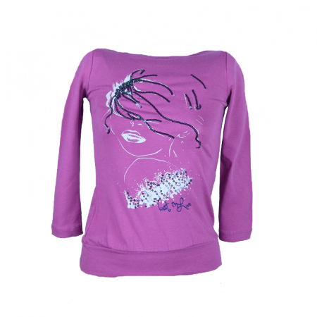 Bluze fete - Bluza cu maneca lunga pentru fete Wendee FS39126-1-98, Mov