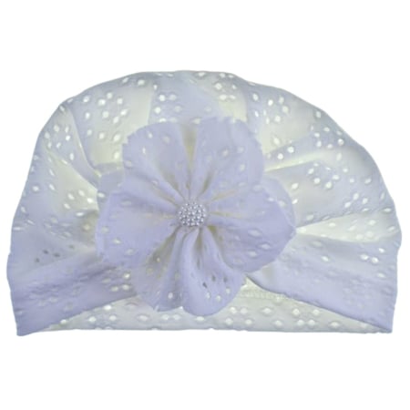 Caciuli fete - Turban din bumbac, pentru fete, Mini Junior T1811A13-38, Alb