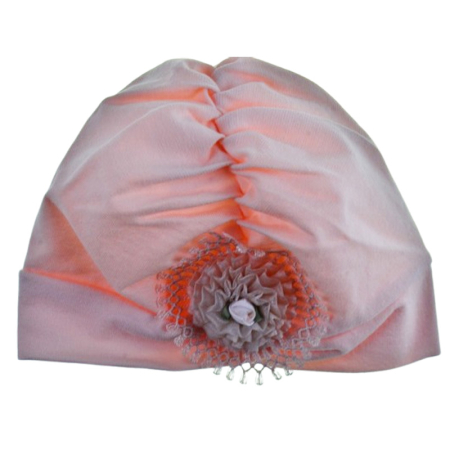 Caciuli fete - Turban din bumbac, pentru fete, Mini Junior T1811R-38, Roz