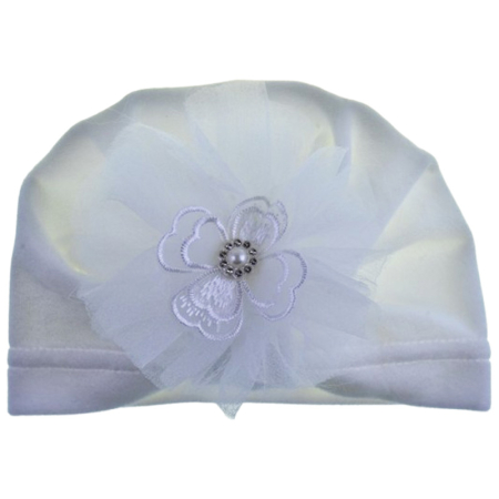 Caciuli fete - Turban din catifea, pentru fete, Mini Junior T1811A8-36, Alb