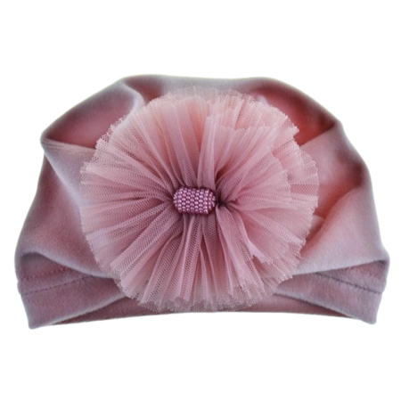 Caciuli fete - Turban din catifea, pentru fete, Mini Junior T1811R2-36, Roz