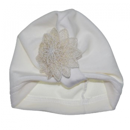 Caciuli fete - Turban pentru fete Mic Pitic MP2909, Alb