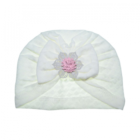 Caciuli fete - Turban pentru fete Mini Junior TRBMJ-3, Alb