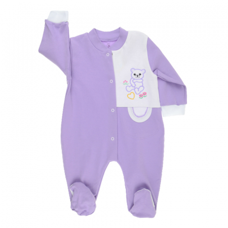 Salopete bebelusi fete - Salopeta cu maneca lunga pentru copii Pifou Model 17 M1712MO, Mov