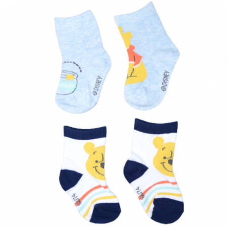Sosete bebelusi si copii - Set 2 perechi de sosete pentru baieti Disney Winnie the Pooh SSPB-04, Multicolor