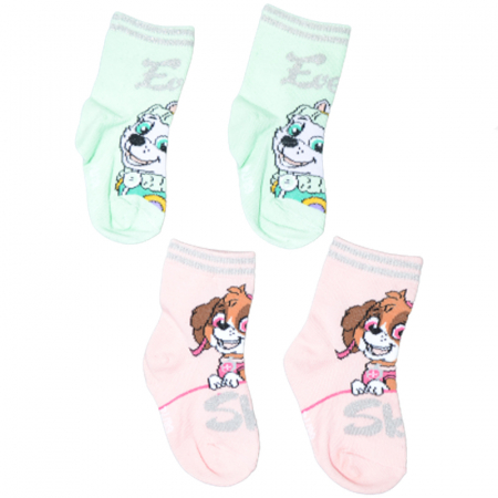 Sosete bebelusi si copii - Set 2 perechi de sosete pentru fete Nickelodeon Paw Patrol SSPB-02, Multicolor