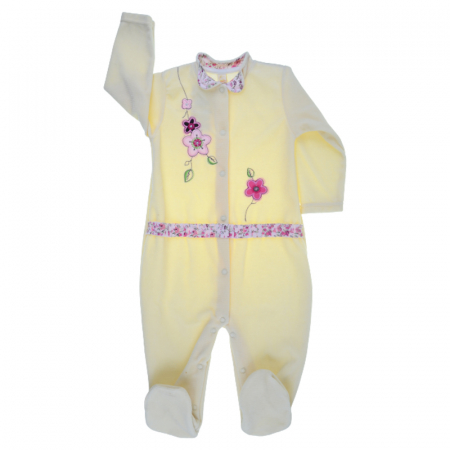 Salopete bebelusi fete - Salopeta cu maneca lunga pentru fete Koala Bobas Baby 1898G-80, Galben