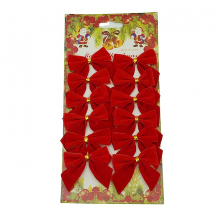 Figurine si decoratiuni Craciun - Set 12 fundite pentru brad 5 x 5 cm Mini Junior WD484SB, Rosu