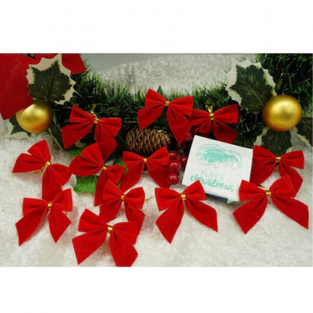 Set 12 fundite pentru brad 5 x 5 cm Mini Junior WD484SB, Rosu [1]