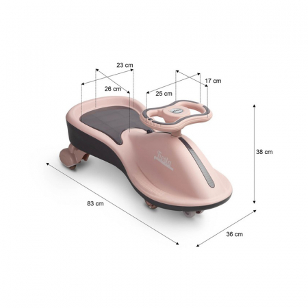 Vehicul, cu lumini, actionat cu picioarele pentru copii, Toyz Spinner Fiesta Beige Purple 394398, Bej [6]