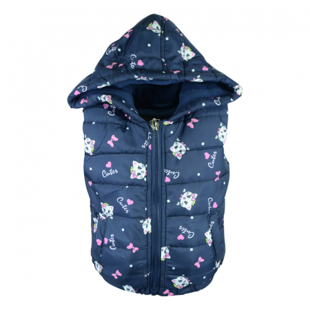 Veste - Vesta captusita pentru fete Happy House HH-335A-86, Bleumarin