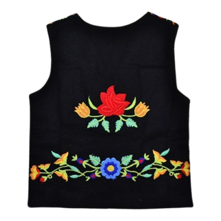 Vesta traditionala, cu motive traditionale, pentru copii, Mini Junior V2611-2, Negru [1]