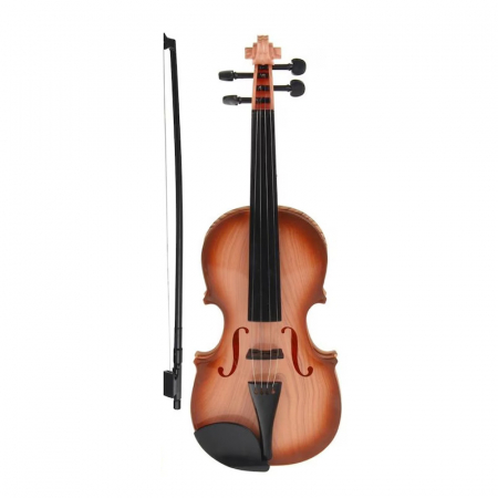 Instrumente muzicale de jucarie - Vioara pentru copii, 4 corzi metalice 13.5 x 6.5 x 39 cm Mini Junior CHT-8820, Maro