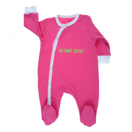 Salopete bebelusi fete - Salopeta cu maneca lunga pentru fete Pifou Model 32 M38254-62, Fucsia