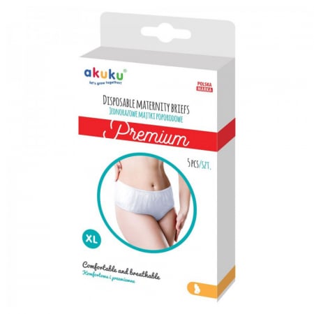 Set 5 chiloti postnatali de unica folosinta Akuku Premium A0550, Alb [3]