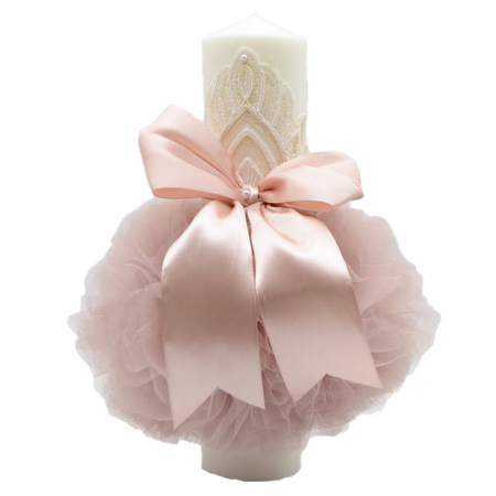 Lumanari botez - Lumanare pentru botez 30 x 7 cm Mini Junior LUM558, Roz