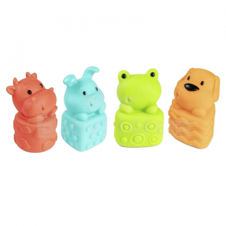 Joaca, activitati si ambalaje - Set 4 jucarii colorate pentru baie Canpol Babies 12+luni 79/400, Multicolor