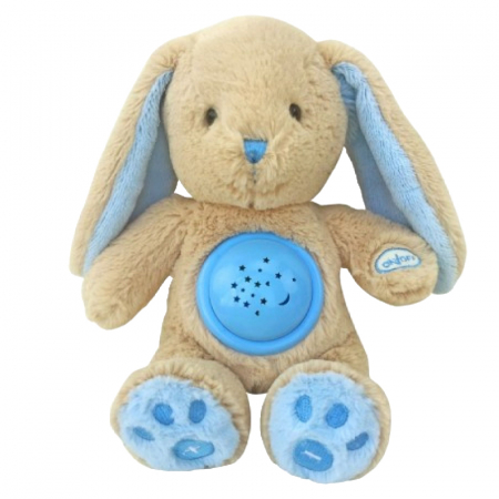 Lampa de veghe bebelusi - Lampa de veghe muzicala cu proiector Iepuras BabyMix STK-914834, Albastru