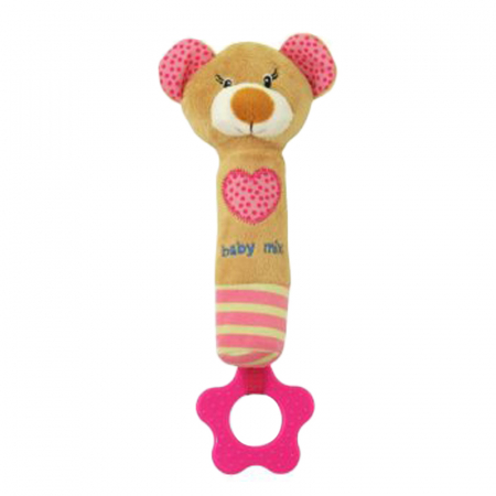 Jucarii zornaitoare - Jucarie zornaitoare pentru fete Baby Mix Rattle toy A44885, Roz