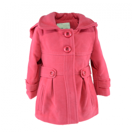 Paltoane - Palton cu gluga pentru fete Simply Red WJ021S-B, Coral
