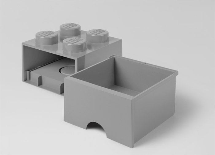 Cutie depozitare LEGO 2x2 cu sertar, gri [3]