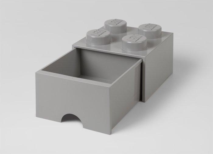 Cutie depozitare LEGO 2x2 cu sertar, gri [2]