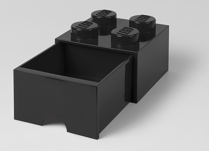 Cutie depozitare LEGO 2x2 cu sertar, negru [2]