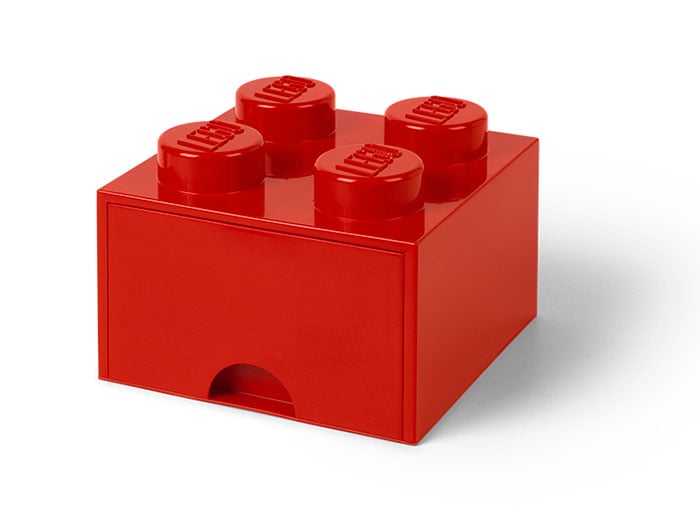 Cutie depozitare LEGO 2x2 cu sertar, rosu [1]