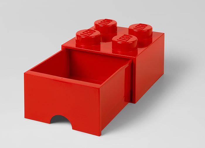 Cutie depozitare LEGO 2x2 cu sertar, rosu [2]